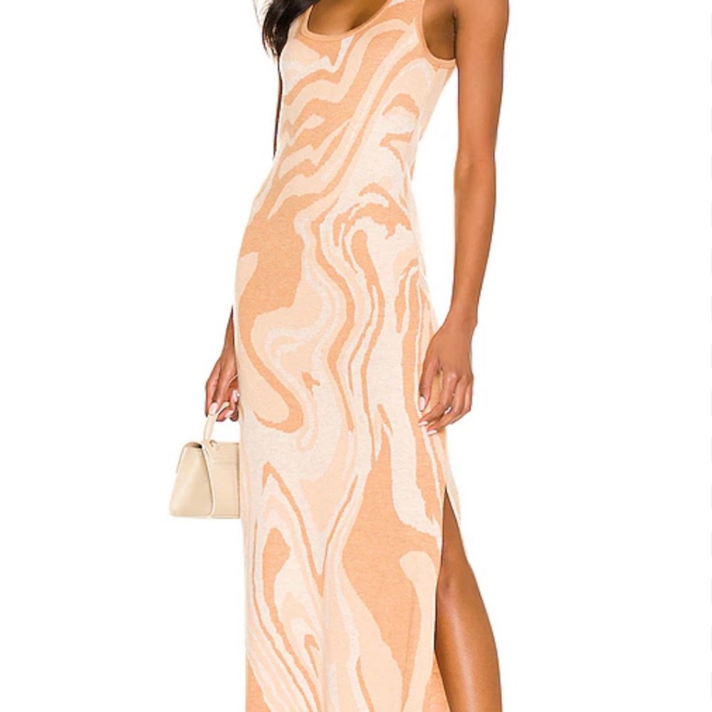 Heartloom Tan and Cream Maxi Dress